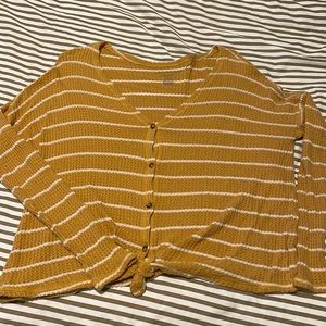 Stripped waffle knit tee